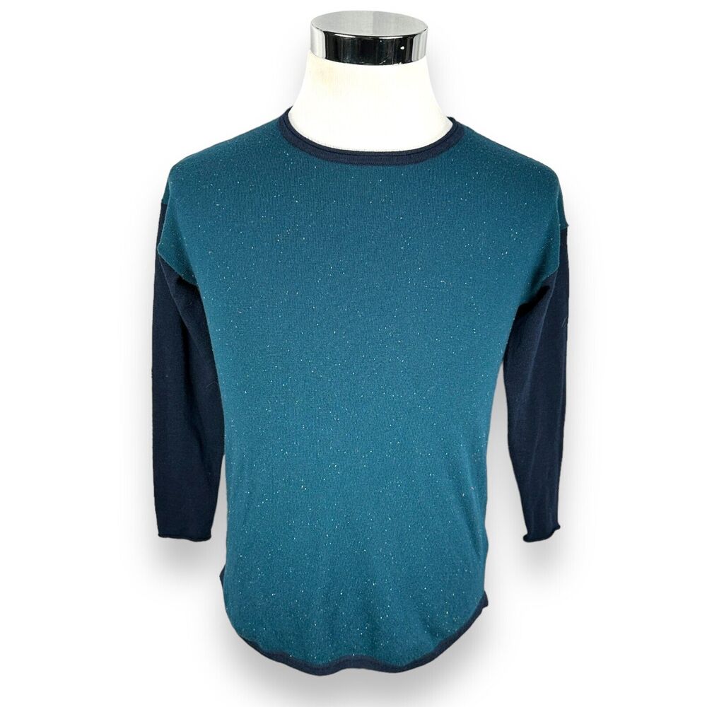 Smartwool Light Sweater Women’s Small Blue Rainbow Dots Polyester Merino Wool‎